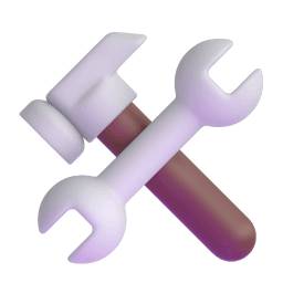 3D icon of a hammer and wrench